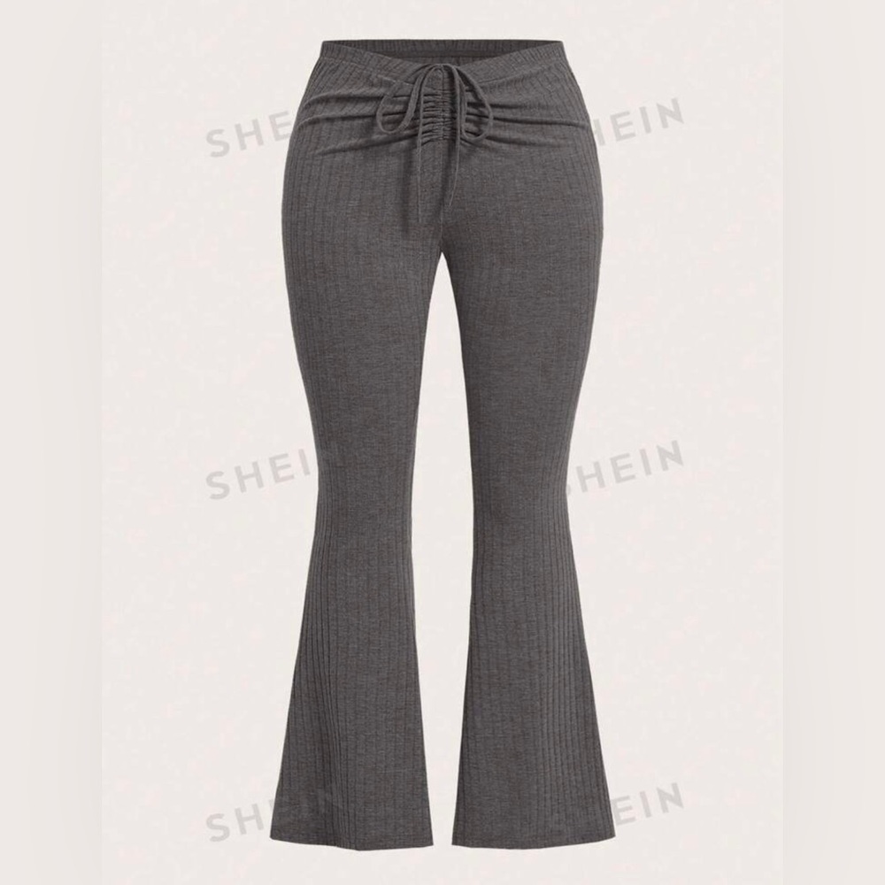 SHEIN EZwear Plus Size Waist Flare Leg Pants